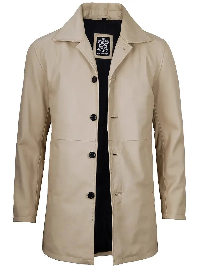 Santiago Beige Real Leather Car Coat Orca Cloths
