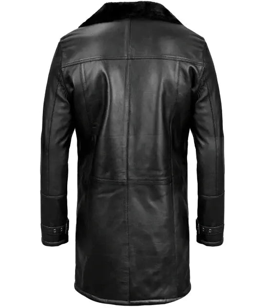 Stylish Black Men's Shearling Leather Coat Orca Cloths