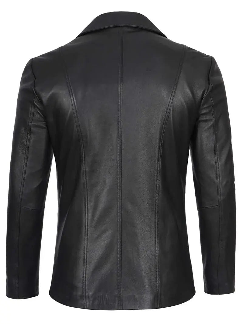 Surrey Men's Black Leather Blazer Orca Cloths