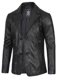 Surrey Men's Black Leather Blazer Orca Cloths