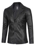 Surrey Men's Black Leather Blazer Orca Cloths