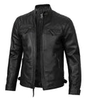 Tall Diamond Mens Black Cafe Racer Biker Jacket Orca Cloths