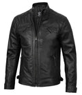 Tall Diamond Mens Black Cafe Racer Biker Jacket Orca Cloths