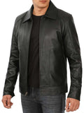 Tall Mens Black Real Leather Jacket