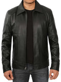Tall Mens Black Real Leather Jacket Orca Cloths