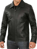 Tall Mens Black Real Leather Jacket