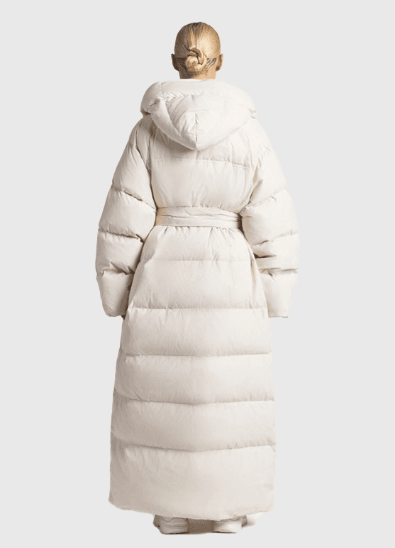 The North Face x Skims Nuptse Wrap White Parka Coat