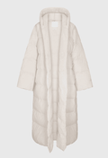 The North Face x Skims Nuptse Wrap White Parka Coat