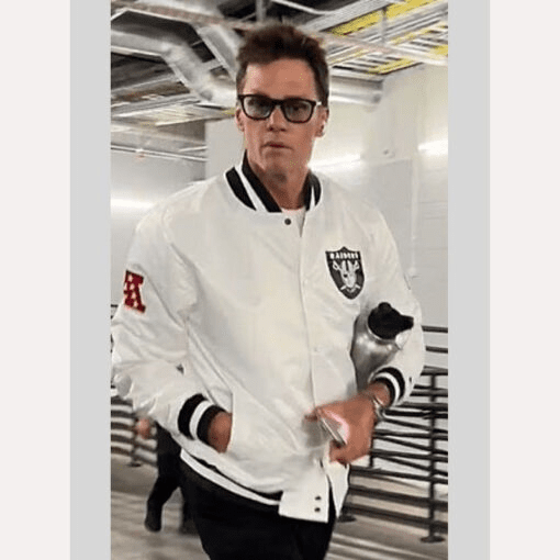 Tom Brady White Raiders Jacket