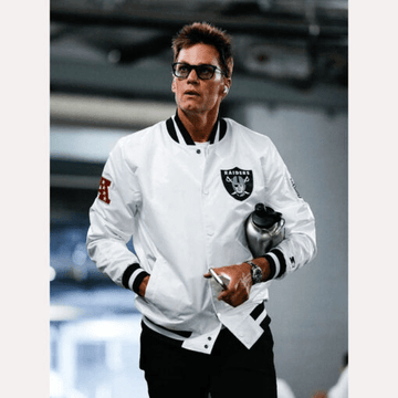 Tom Brady White Raiders Jacket