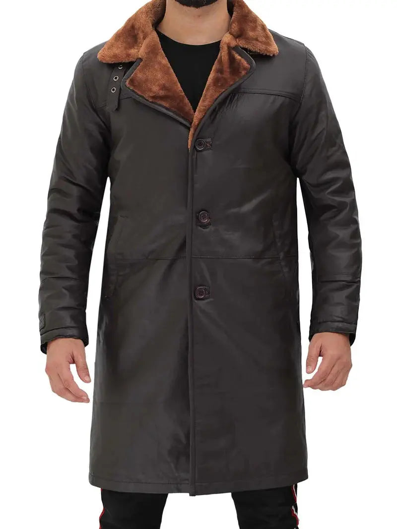 Turlock Dark Brown Shearling Coat For Men Orca Cloths