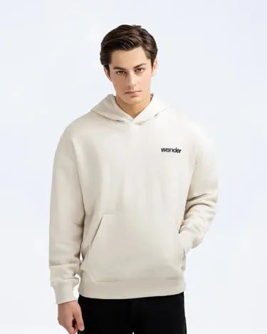 Typographic Print Relaxed Fit Pullover Hoodie Orca Cloths