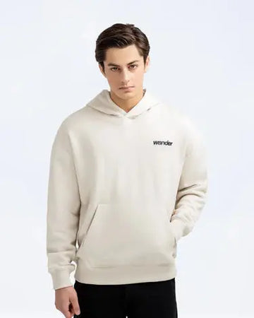 Typographic Print Relaxed Fit Pullover Hoodie Orca Cloths