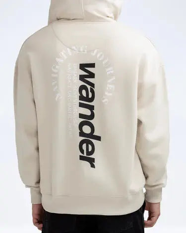 Typographic Print Relaxed Fit Pullover Hoodie Orca Cloths