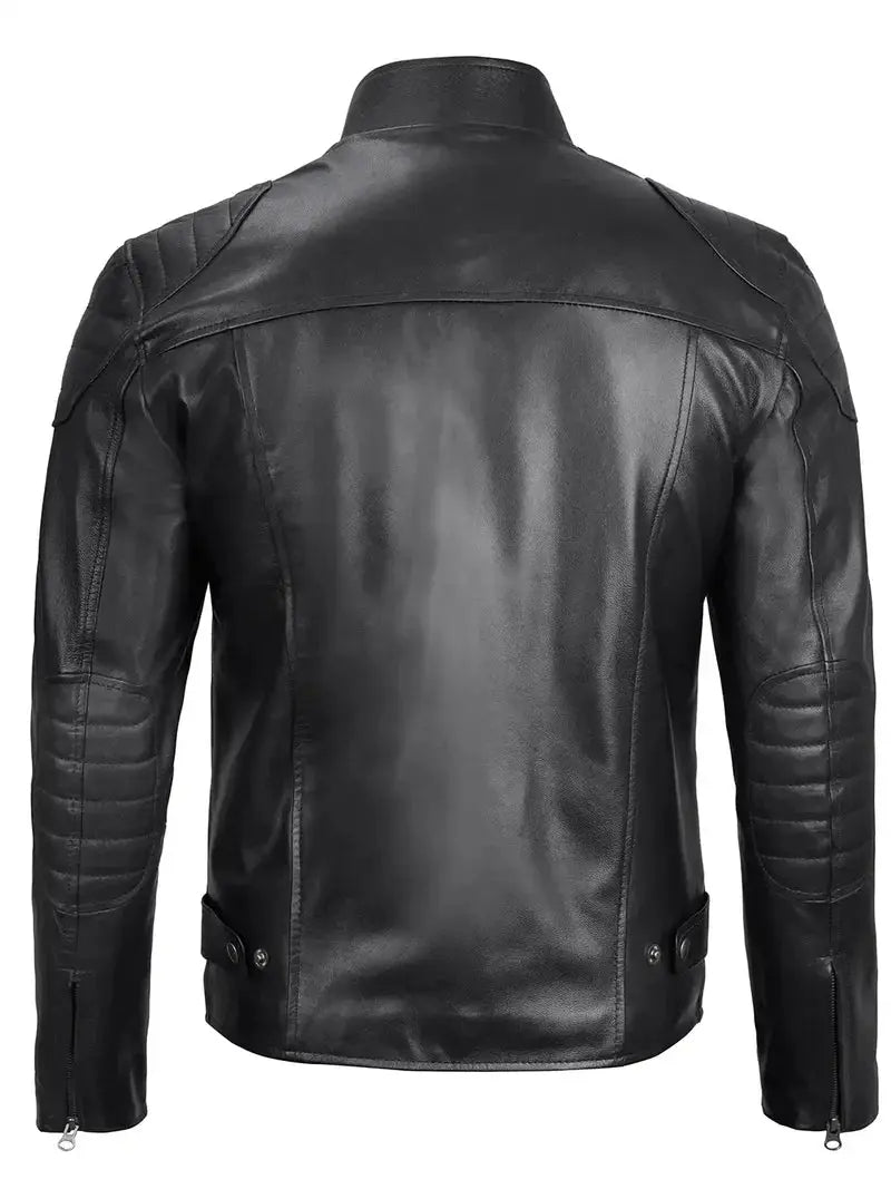 Vermont Men's Black Motorcycle Leather Jacket Orca Cloths