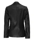 Vicenza Women's Black Two-Button Leather Blazer Orca Cloths