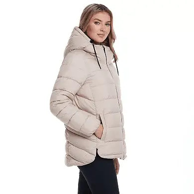 Weathercast Hooded Women's Puffer Coat with Cozy Pile