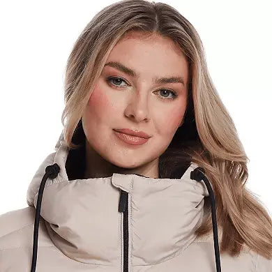 Weathercast Hooded Women's Puffer Coat with Cozy Pile