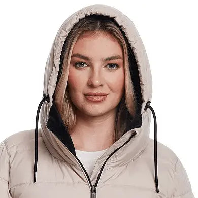 Weathercast Hooded Women's Puffer Coat with Cozy Pile
