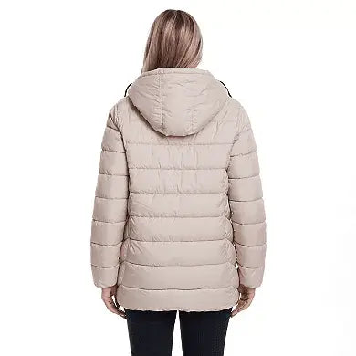 Weathercast Hooded Women's Puffer Coat with Cozy Pile