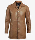 Winchester Men's Camel Brown 3/4-Length Leather Car Coat Orca Cloths