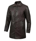 Winchester Men's Distressed Dark Brown Leather Car Coat Orca Cloths