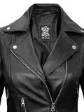 Women's Black Asymmetrical Biker Leather Jacket Orca Cloths