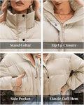 Women's Puffer Jacket Long Sleeve Puffy Coat Winter Lightweight Quilted Padded Outwear with Pockets