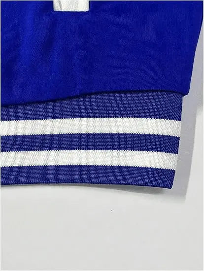 Women’s Varsity Baseball Jacket – Cropped Colorblock Letterman Bomber with Button Down Closure