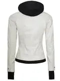 Womens Off White Motorcycle Leather Jacket with Hood Orca Cloths