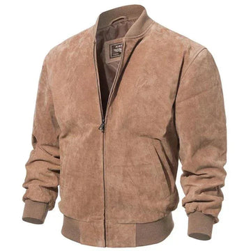 Adamsville Mens Camel Suede Bomber Jacket Orca Cloths