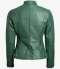 Dodge Women Motorcycle Green Leather Jacket - Orca Cloths
