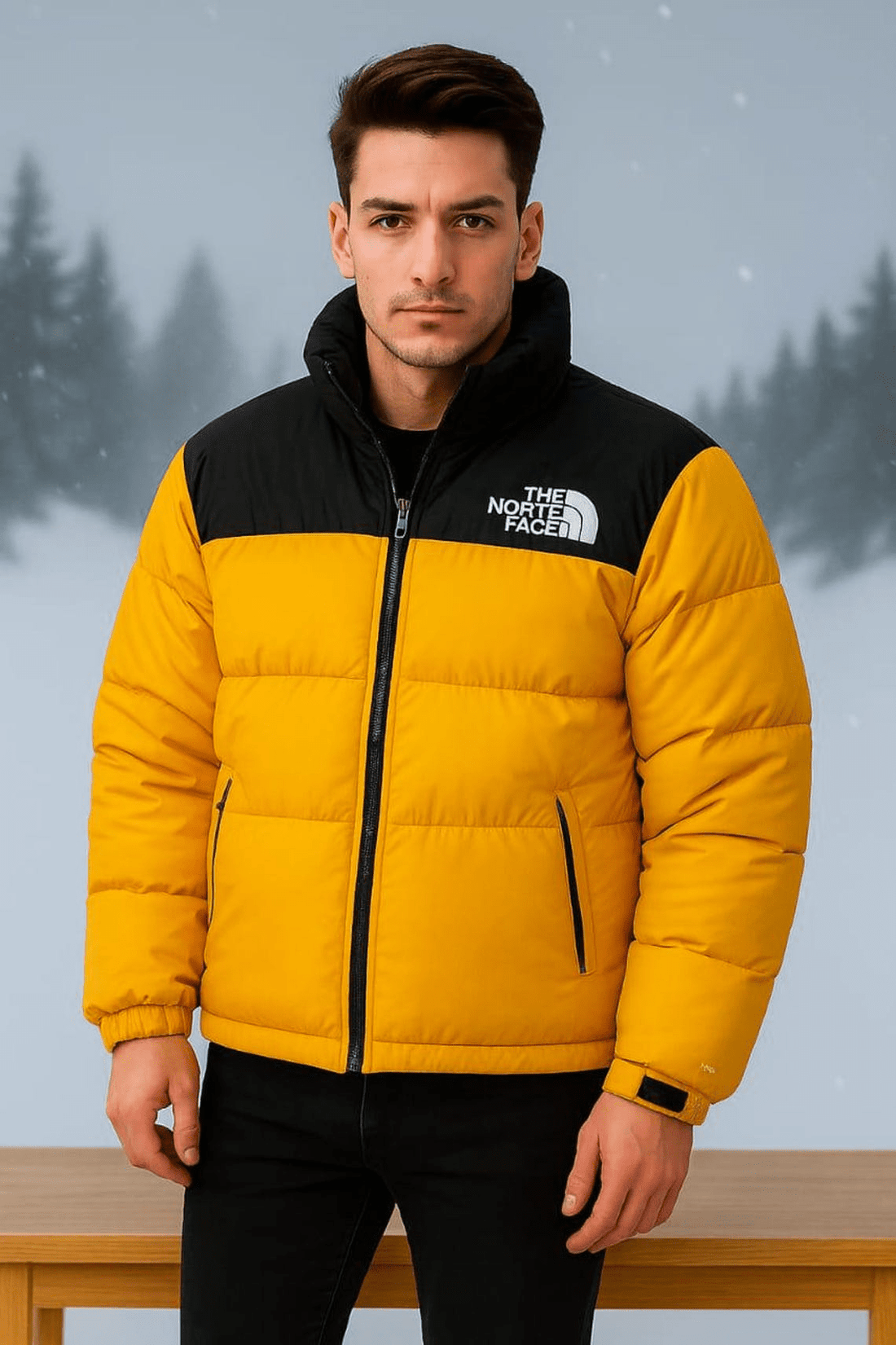 The North Face Men's Nuptse Puffer Jacket: Retro 1996, Black & Yellow