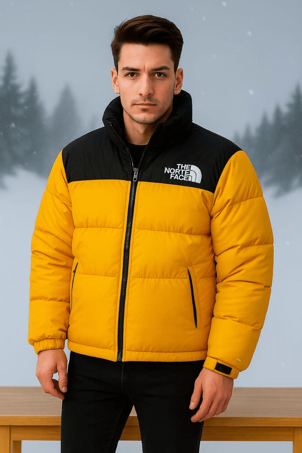 The North Face Men's Nuptse Puffer Jacket: Retro 1996, Black & Yellow
