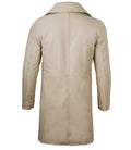 Bryson Beige Real Leather 3/4 Length Car Coat - Orca Cloths