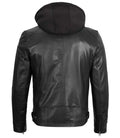 Dodge Men's Black Moto Leather Jacket With Hood - Orca Cloths