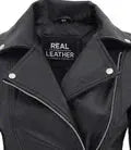 Bari Women Asymmetrical Black Leather Moto Jacket - Orca Cloths